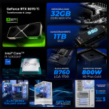 Computadora Gamer Xtreme PC Gaming CM-50388, Intel Core i9-14900KF, NVIDIA GeForce RTX 5070 Ti, 32GB, 1TB SSD, Wi-Fi, Windows 11 Prueba - Imagen adicional 4