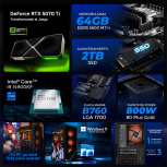 Computadora Gamer Xtreme PC Gaming CM-50373, Intel Core i9-14900KF, NVIDIA GeForce RTX 5070 Ti, 64GB, 2TB SSD, Wi-Fi, Windows 11 Prueba image