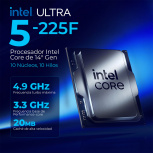 Computadora Gamer Xtreme PC Gaming CM-50397, Intel Core Ultra 5 225F, NVIDIA GeForce RTX 5060, 32GB, 1TB SSD, Wi-Fi, Windows 11 Prueba + Teclado/Mouse/Monitor de 27" - Imagen adicional 5