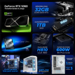 Computadora Gamer Xtreme PC Gaming Gamer IA, Intel Core Ultra 7 265F, NVIDIA GeForce RTX 5060, 32GB, 1TB SSD, Wi-Fi, Windows 11 Prueba - Imagen adicional 4