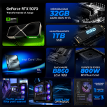 Computadora Gamer Xtreme PC Gaming CM-50390, Intel Core Ultra 7 265KF, NVIDIA GeForce RTX 5070, 32GB, 1TB SSD, Windows 11 Prueba  - Imagen adicional 3