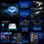Computadora Xtreme PC Gaming CM-05911, Intel Core i5-10400T, 16GB, 500GB SSD, Wi-Fi, Windows 11 Prueba + Teclado/Mouse/Monitor de 23.8" - Imagen adicional 4