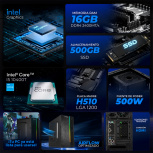 Computadora Xtreme PC Gaming CM-99956, Intel Core i5-10400T, 16GB, 500GB SSD, Wi-Fi, Windows 11 Prueba + Teclado/Mouse/Monitor de 23.8" - Imagen adicional 4