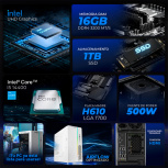 Computadora Xtreme PC Gaming XTPCI516GBHD730MUWV2, Intel Core i5-14400, 16GB, 1TB SSD, Wi-Fi, sin Sistema Operativo + Teclado/Mouse/Monitor de 23.8" - Imagen adicional 4