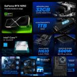 Computadora Gamer Xtreme PC Gaming CM-05860, Intel Core i5-12400F, NVIDIA GeForce RTX 5050, 32GB, 1TB SSD, Wi-Fi, Windows 11 Prueba image