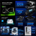 Computadora Gamer Xtreme PC Gaming CM-05861, Intel Core i5-12400F, NVIDIA GeForce RTX 5050, 32GB, 1TB SSD, Wi-Fi, Windows 11 Prueba image