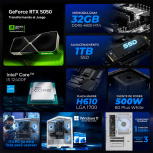 Computadora Gamer Xtreme PC Gaming XTPCI532GB5050MCHW, Intel Core i5-12400F, NVIDIA GeForce RTX 5050, 32GB, 1TB SSD, Wi-Fi, Windows 11 Prueba + Teclado/Mouse/Monitor de 23.8" image