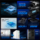 Computadora Xtreme PC Gaming XTPCN116GBHD600UW, Intel N100, 16GB, 500GB SSD, Wi-Fi, Windows 11 Prueba - Imagen adicional 4