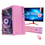 Computadora Gamer Xtreme PC Gaming CM-07356, AMD Ryzen 5 4500 3.60GHz, 16GB, 2TB HDD + 250GB SSD, Wi-Fi, Radeon RX 6500 XT, Windows 10 Prueba, Rosa ― incluye Monitor 23.8", Teclado, Mouse y Audífonos