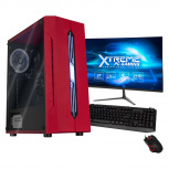 Computadora Gamer Xtreme PC Gaming CM-99974, AMD Ryzen 5 4600G 3.70GHz, 16GB, SSD 240GB + HDD 3TB, Windows 10 Prueba, Rojo/Negro ― Incluye Monitor 27