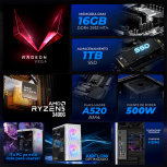 Computadora Xtreme PC Gaming XTPCR516GBVEGA11FW, AMD Ryzen 5 3400G, 16GB, 1TB SSD, Wi-Fi, Windows 10 Prueba - Imagen adicional 3