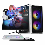 Computadora Xtreme PC Gaming CM-05766, AMD Ryzen 5 5600G, 16GB, 500GB SSD, Wi-Fi, Windows 11 Prueba + Teclado/Mouse/Monitor de 27" - Imagen del combo
