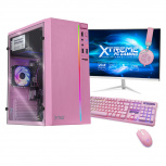 Computadora Gamer Xtreme PC Gaming CM-99970, AMD Ryzen 7 5700G 3.80GHz, 16GB, 500GB SSD, Wi-Fi, Windows 10 Prueba, Rosa ― incluye Monitor 23.8