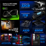 Computadora Gamer Xtreme PC Gaming CM-80052, AMD Ryzen 7 5700, NVIDIA GeForce RTX 5060, 32GB, 1TB SSD, Wi-Fi, Windows 10 Prueba image
