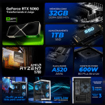 Computadora Gamer Xtreme PC Gaming XTPCR732GB5060CHBW, AMD Ryzen 7 5700, NVIDIA GeForce RTX 5060, 32GB, 1TB SSD, Wi-Fi, Windows 11 Prueba - Imagen adicional 3
