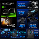Computadora Gamer Xtreme PC Gaming CM-05893, AMD Ryzen 7 5700X, NVIDIA GeForce RTX 5060 Ti, 32GB, 1TB SSD, Wi-Fi, Windows 11 Prueba - Imagen adicional 4