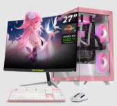 PC Gamer Completa Xtreme PC Gaming NVIDIA GeForce RTX 5060 TI AMD Ryzen 7 5700X 32GB SSD 1TB Monitor Curvo 27 180Hz Sistema Liquido WIFI Crystal Hive Pink