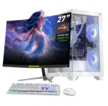 PC Gamer Completa Xtreme PC Gaming NVIDIA GeForce RTX 5060 TI AMD Ryzen 7 5700X 32GB SSD 1TB Monitor Curvo 27 180Hz Sistema Liquido WIFI Crystal Hive White