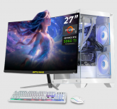PC Gamer Completa Xtreme PC Gaming NVIDIA GeForce RTX 5060 TI AMD Ryzen 7 5700X 32GB SSD 1TB Monitor Curvo 27 180Hz Sistema Liquido WIFI Crystal Hive White