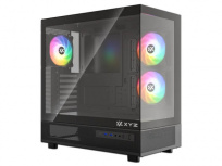 Gabinete Xyz AURORAX 50, Midi-Tower, ATX/EATX/Micro-ATX/Mini-ITX, USB 3.0, sin Fuente, 3 Ventiladores Instalados, Negro