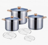 Yajad Batería de Cocina Y204VA09, Acero Inoxidable, 3 Piezas