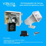 Yonusa Kit Energizador de Cerca IE100YON01-G7, con Sirena Paamon PAM-SRE30W, Batería ENS-BT412 y Receptor AX-REC12