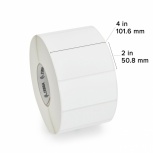Zebra Rollo de Etiquetas Z-Perform 2000T, 4" x 2", 2750 Etiquetas, Blanco, 4 Piezas  image