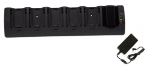 Zebra Cargador de 6 Baterías, Negro, para Omnii XT15