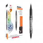 Zebra Papeleria Marcador Permanente McKie, Doble Punta, Negro, 6 Piezas