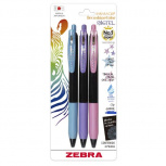 Zebra Papeleria Bolígrafo Retráctil Sarasa DecoshineColor, Punto Fino 0.5mm, Multicolor, 3 Piezas 