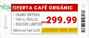 Zkong Etiqueta Electrónica ZKC29B, 66.9x29.1mm, 1 Etiqueta, Blanco