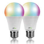 ZKTeco Foco Regulable LED Inteligente LB1, WiFi, RGB, Base E26, 10W, Blanco - 2 Piezas