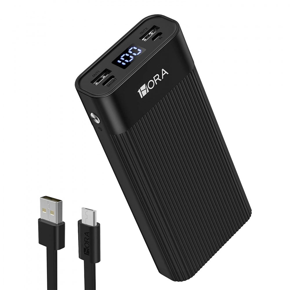 Cargador Portátil 1Hora Power Bank GAR117, 20.000mAh, Negro