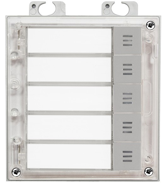 2N Módulo con 5 Botones Mecánicos 9155035, Plata/Transparente