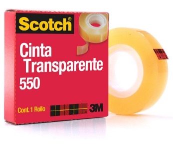 3M Scotch Cinta Adhesiva 550, 1 Rollo de 19mmx65m, Transparente