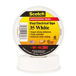 3M Cinta Adhesiva Aislante Scotch 35, 1 Rollo de 19mm x 20.1m, Blanco