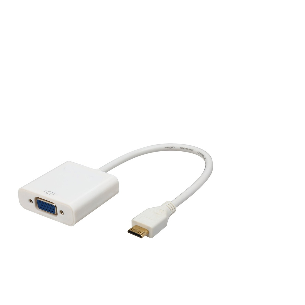 4XEM Adaptador Mini-HDMI Macho - VGA Hembra, Blanco