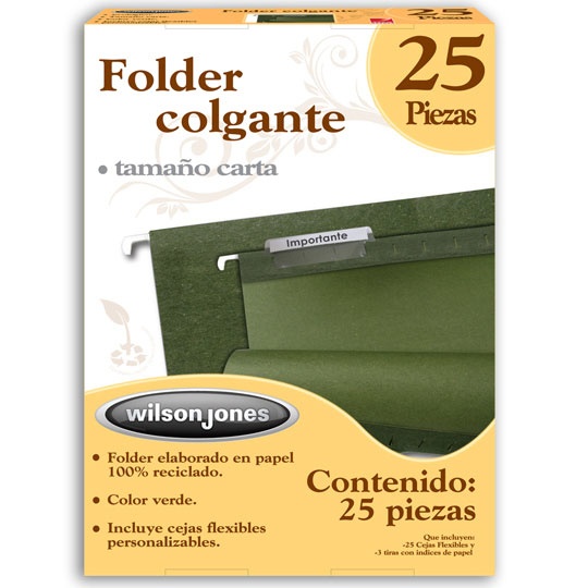 Acco Fólder P3636, Tamaño Carta, Verde, 25 Piezas