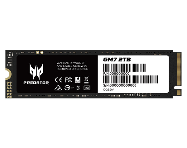 SSD Acer GM7 NVMe, 2TB, M.2, 6300 MB/s Escritura, 7200 MB/s Lectura, PCI Express 4.0 