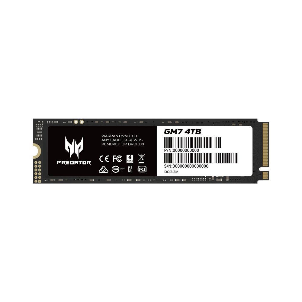 SSD Acer GM7 NVMe, 4TB, M.2, 6500 MB/s Escritura, 7400 MB/s Lectura, PCI Express 4.0
