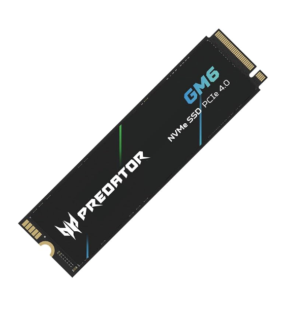 SSD Acer Predator GM6 NVMe, 2 TB, M.2, 6200 MB/s Escritura, 7200 MB/s Lectura, PCI Express 4.0