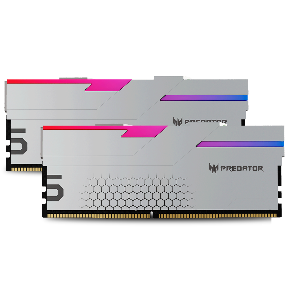 Kit Memoria RAM Acer Predator Hermes DDR5, 7200MHz, 32GB - 2 x 16GB, CL34, XMP, Plata
