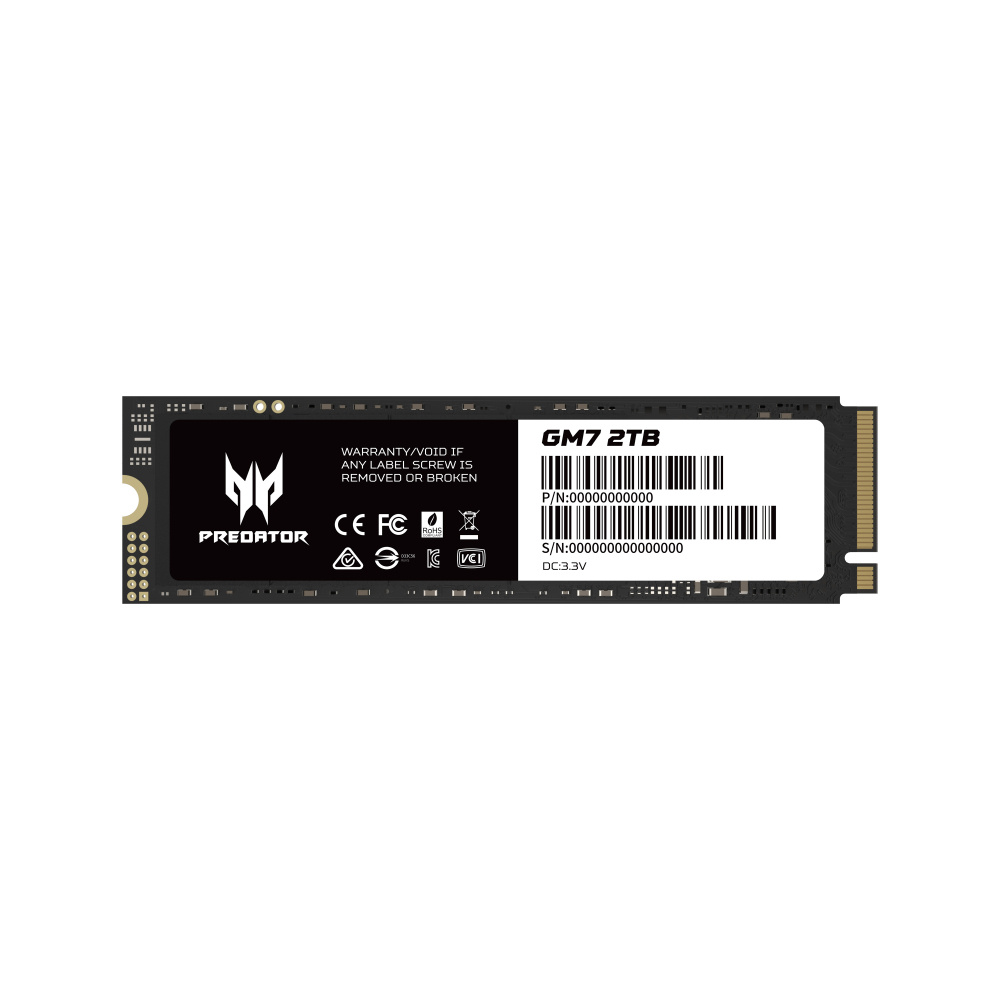 SSD Acer Predator GM7 NVMe, 2 TB, M.2, 6300 MB/s Escritura, 7200 MB/s Lectura, PCI Express 4.0
