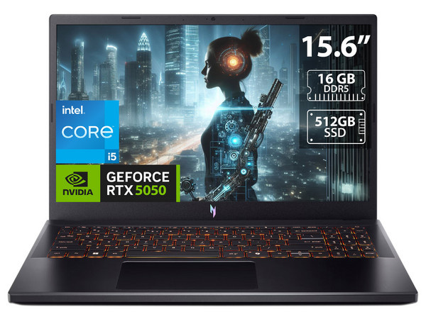 Laptop Gamer Acer Nitro V 15, 15.6" 1920x1080 Full HD, Intel Core i5-13420H, NVIDIA GeForce RTX 5050, 16GB, 512GB SSD, Windows 11 Home, Inglés