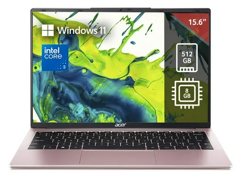 Laptop Acer Aspire Lite, 15.6" 1920x1080 Full HD, Intel Core 3 N355, 8GB, 512GB SSD, Windows 11 Home, Inglés