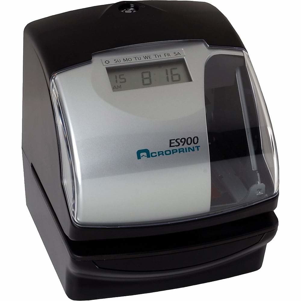 Acroprint Reloj Checador Electrónico ES900, Digital, Negro/Plata