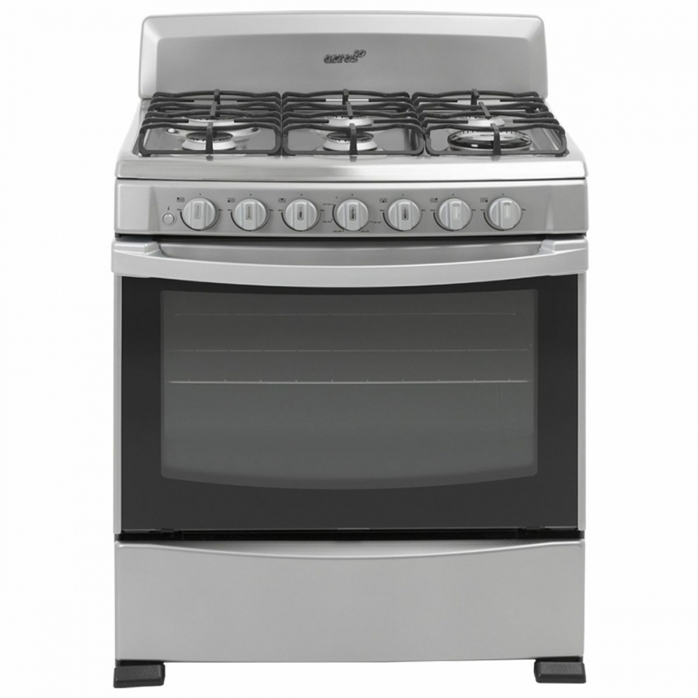 Acros Estufa y Horno de Gas 30" AF6272D, 6 Quemadores, Plata