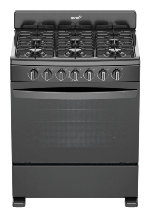Acros Estufa AFR2000B, 6 Quemadores, Negro