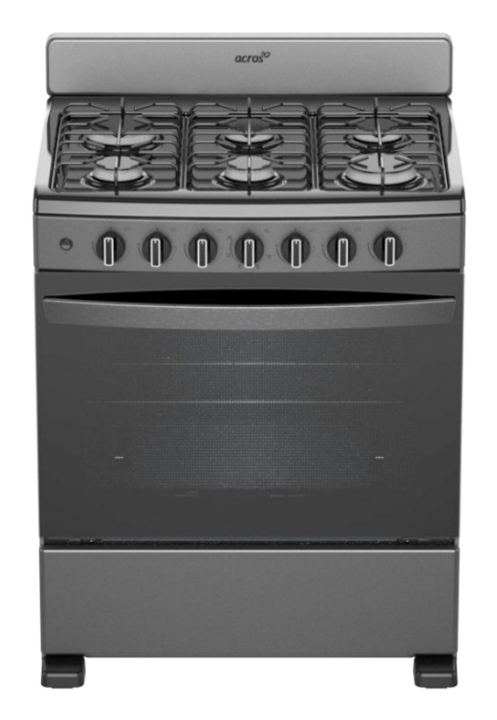 Acros Estufa y Horno de Gas de 30" AFR2110G, 4 Quemadores Estándar + 2 Quemadores Súper, Titanio