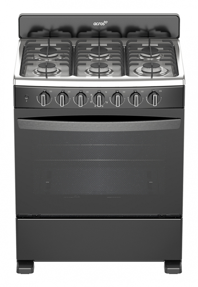 Acros Estufa y Horno de Gas 30" AFR4112B, 6 Quemadores, Negro